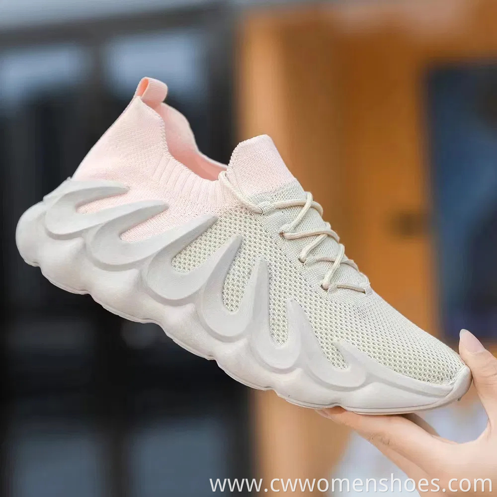 New Trendy Fashion Matching Color Sock Zapatillas Lady Sport Sneaker Women Slip on Shoes Customize Brand Fly Knitting Ladies Casual Tennis Athletic Shoes